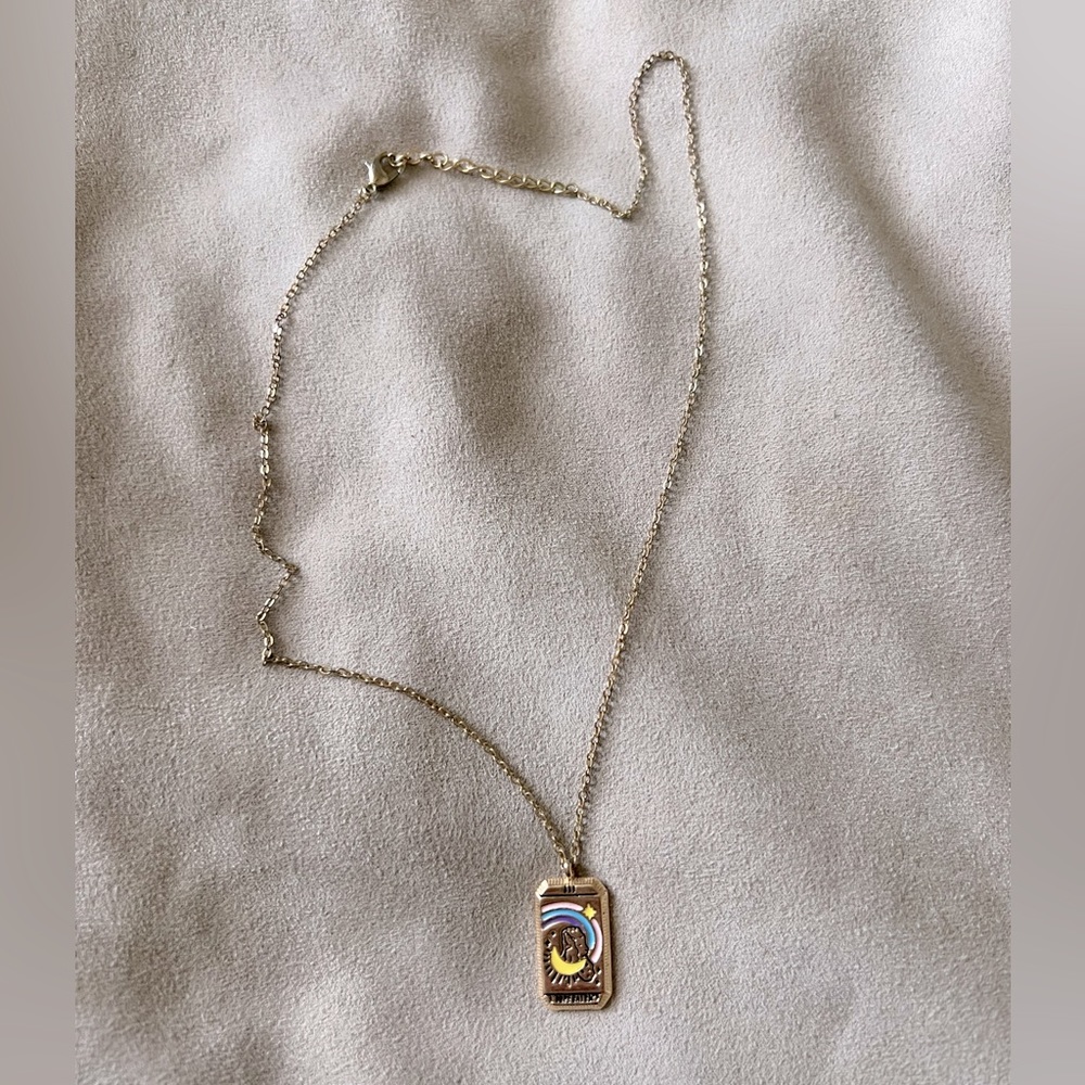 The Empress tarot card necklace on cable chain